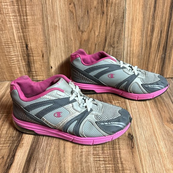 Champion Active Lite Girls Running Shoes Grey Pink Sparkles EUC 86286 Size 3 - Picture 2 of 8